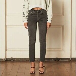 Boyish Women's Jeans The Billy High Waist Skinny Jeans in Washed Black size 24